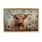 Stupell Industries Spring Blooms Highland Cow Floater Framed Canvas Wall Art Design by LSR Design Studio
